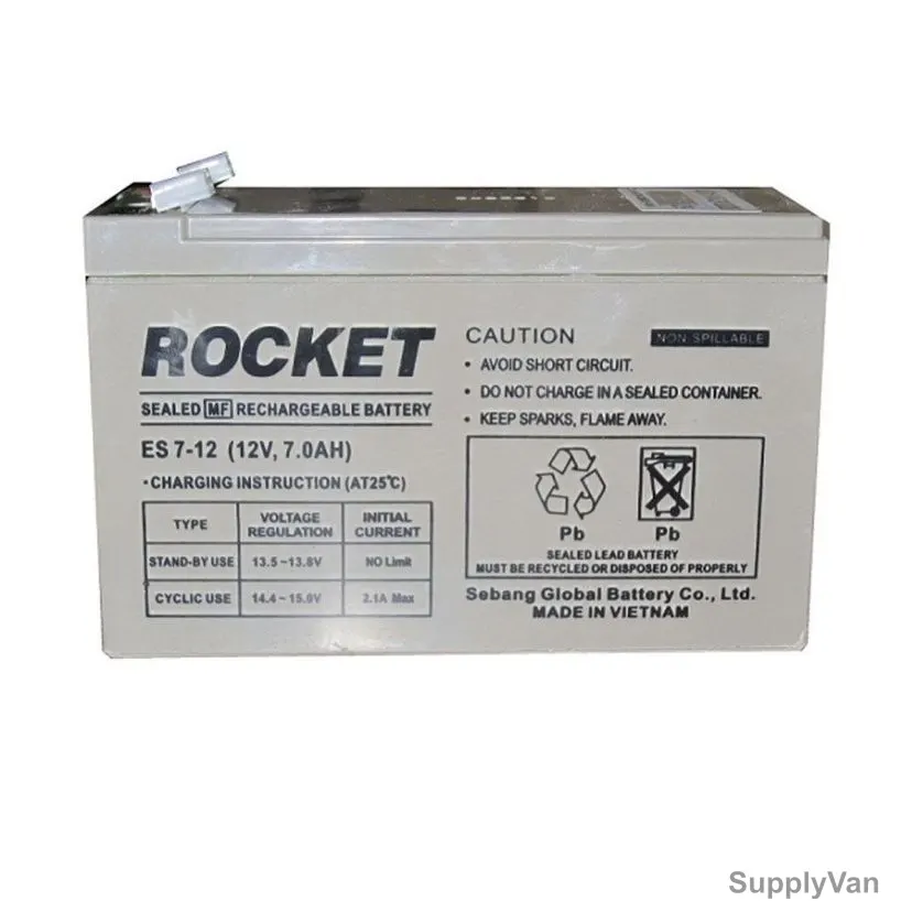 Rocket VRLA AGM Battery, ESR12-7, 12V, 7.0Ah — image 1