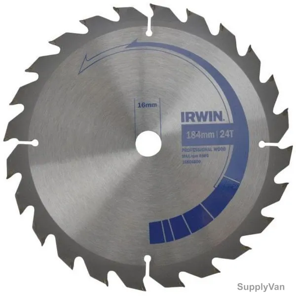 Irwin Circular Saw Blade, 1907699, 184x16MM, 24 Teeth