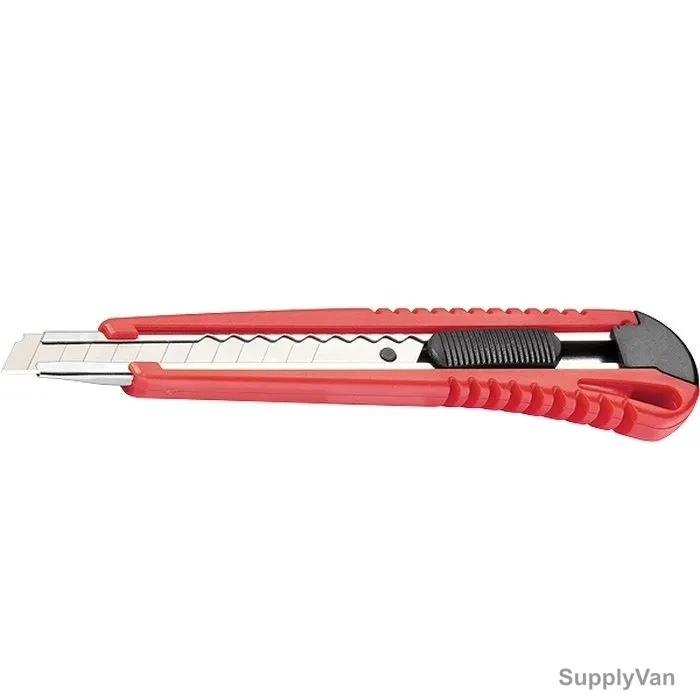 Mtx Retractable Blade Knife, 789099, Stainless Steel, 9MM, Black/Red