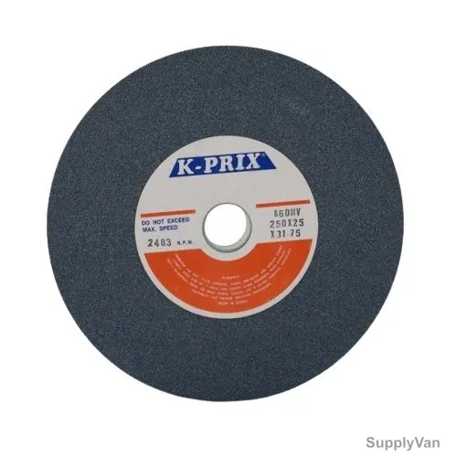K-Prix Bench Grinder Wheel, G60, 200MM Disc Dia x 25MM Bore Dia, 31.75MM Thk