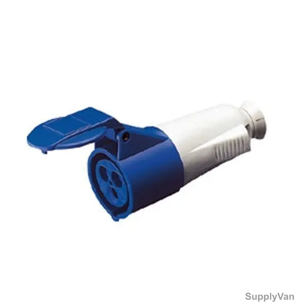 Gewiss Straight Connector, GW62015, IP44, 32A, 2P+E, Blue