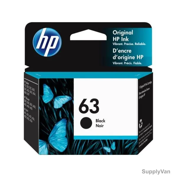HP Original Ink Cartridge, F6U62AN, 63, Black