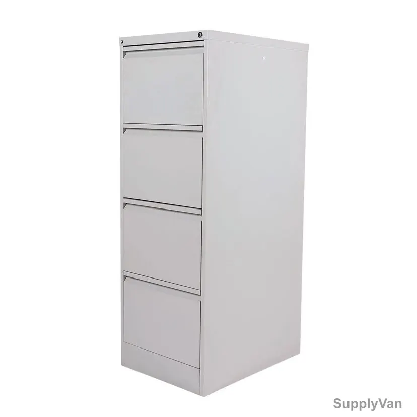 Rigid Vertical Filing Cabinet, RGD-14, MS Steel, 4 Drawer, 1320MM Height x 465MM Width, Grey — image 1