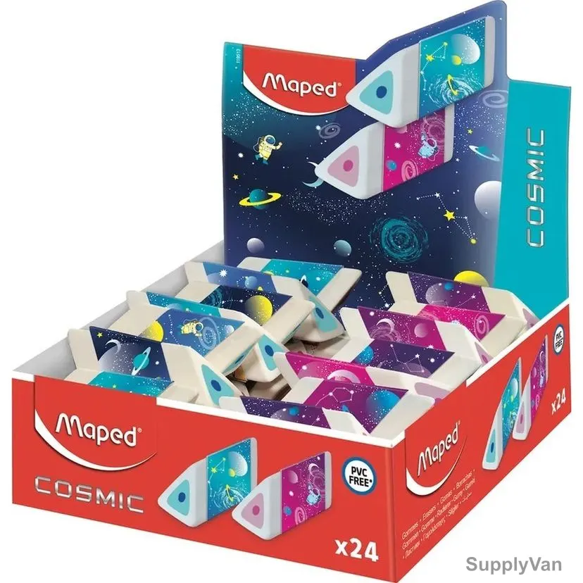 Maped Cosmic Kids Pyramid Eraser, MD-119513, Multicolor, 24 Pcs/Pack
