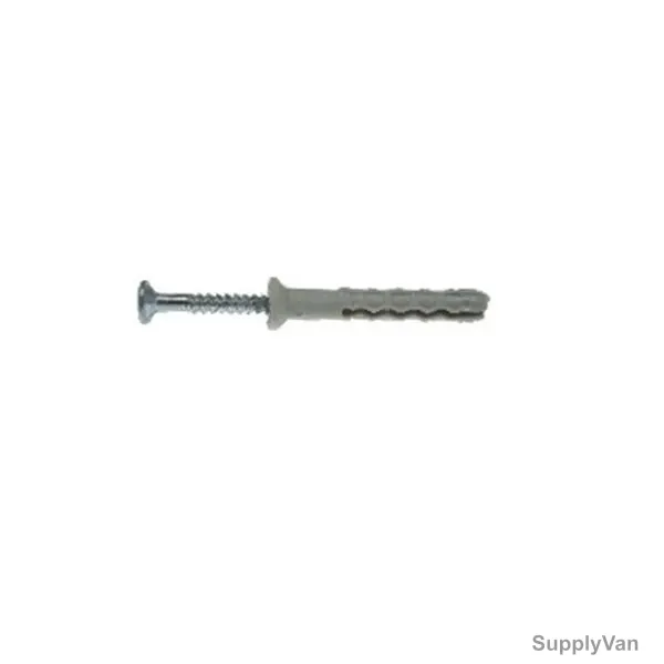 Torq Nylon Hammer Plug, 502906040, 6 x 40MM, White, PK250