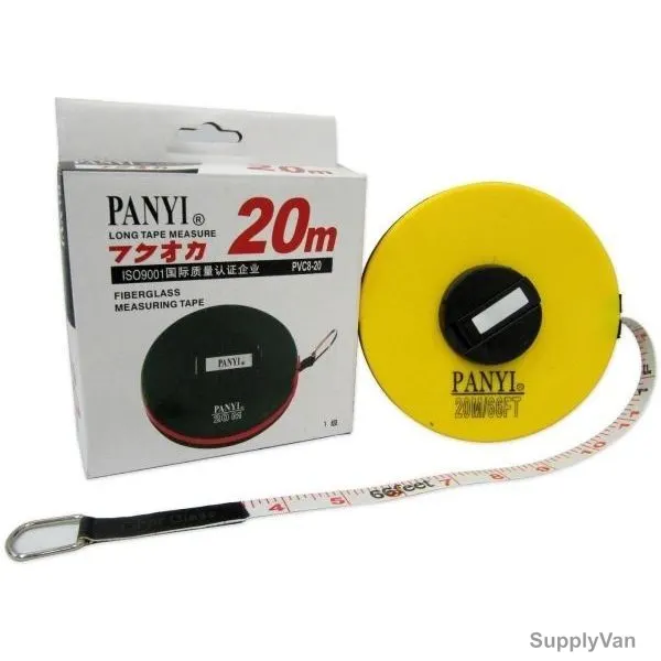 Panyi Fiberglass Measuring Tape, SHGT-PVC8-20, 20 Mtrs, Yellow