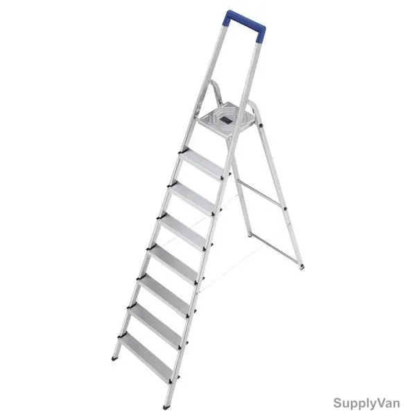 Hailo Platform Step Ladder, HLO-8120-801, L20 Easyclix, Aluminium, 1 Side, 345CM, 8 Steps