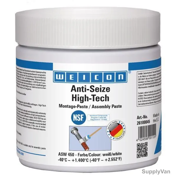 Weicon Anti Seize High Tech Assembly Paste, W137498, 450GM