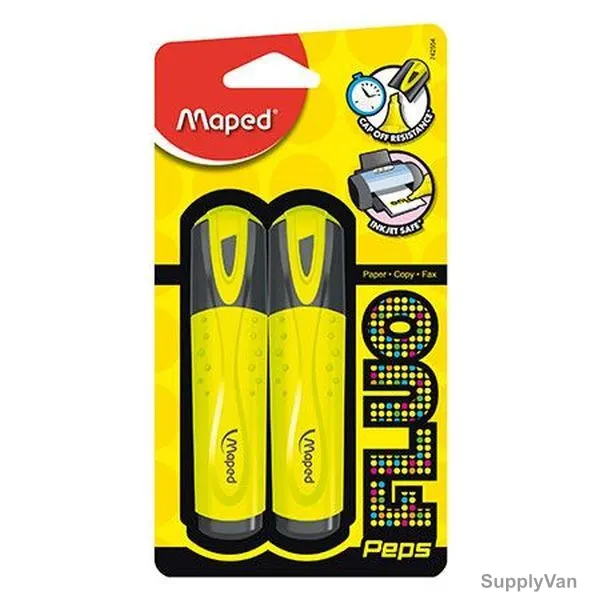 Maped Highlighter, MD-742554, Yellow, 2 Pcs/Pack