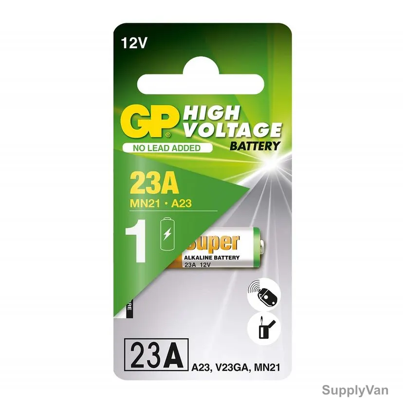 GP Alkaline Battery, A23, 50-55mAh, 12V