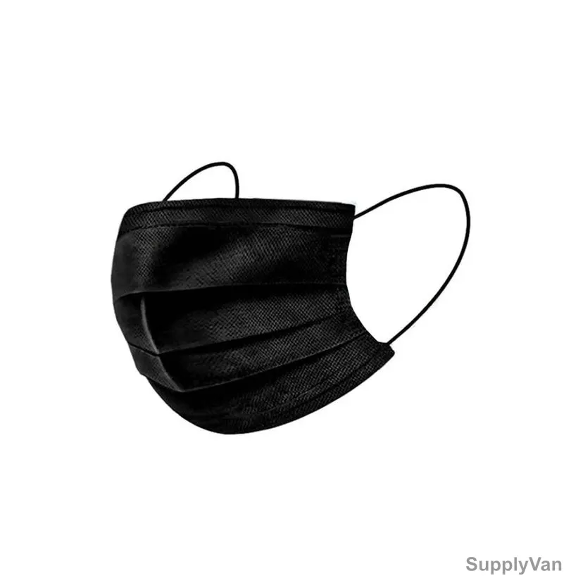 Snh Disposable Face Mask, 315926fy, Non-Woven, 3 Layer, Black, 50 Pcs/Pack — image 1