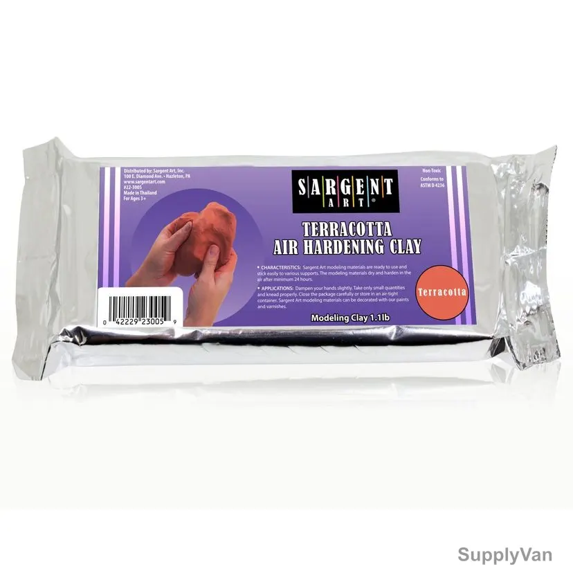 Sargent Art Terracotta Air Hardening Clay, SA22-3005, 1 lb, Red
