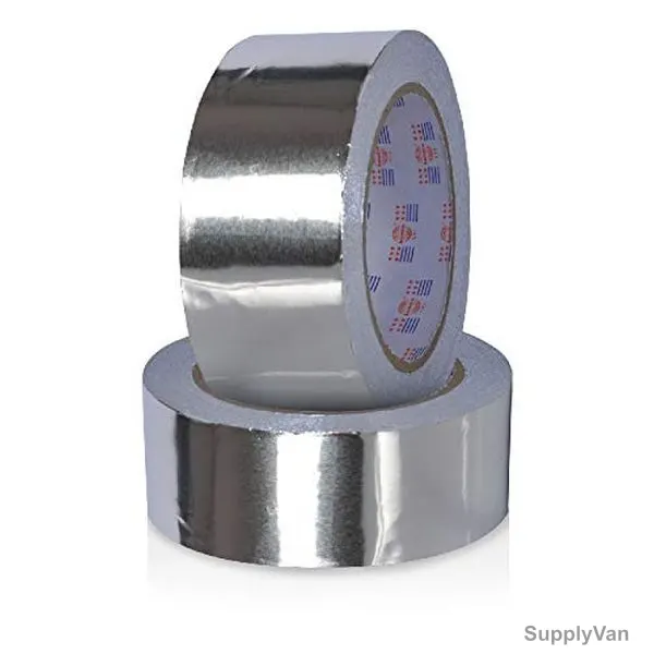 Asmaco Aluminium PET Tape, Silver, 48MM x 30 Yards, 24 Rolls/Carton