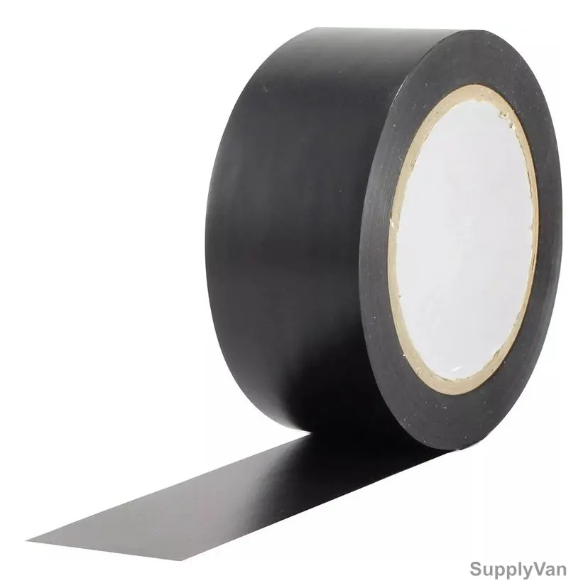 BOPP Tape, 24MM Width x 50 Yards Length, Black, 12 Rolls/Pack — image 1
