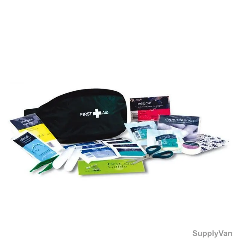 Reliance Medical First Aid Kit in Riga Bum Bag, FA-275, Black, 45 Pcs/Kit