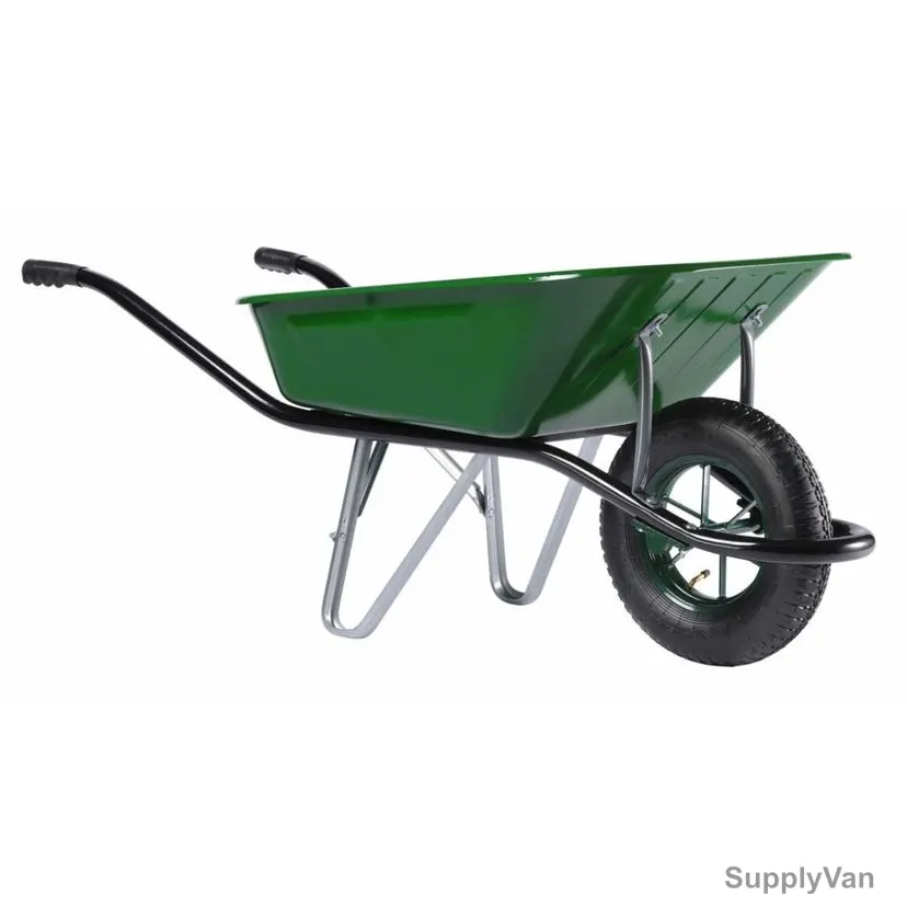 Haemmerlin Cargo Medium Painted Pneumatic Wheel Barrow With Bearings, 100 Ltrs, Green