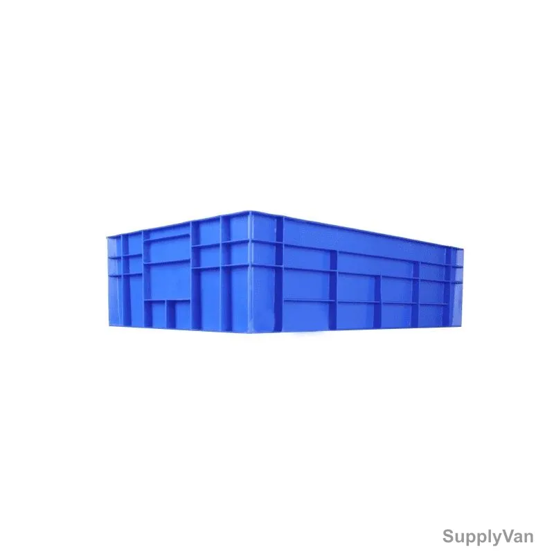 Crateco Storage Crate With Lid, 170MM Height x 400MM Width x 600MM Length, 35 Ltrs Capacity, Blue