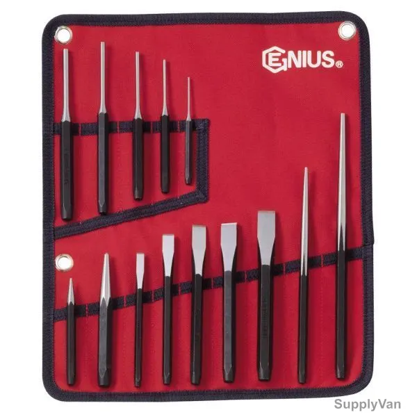 Genius Metric Punch And Chisel Set, PC-514M, 14PCS