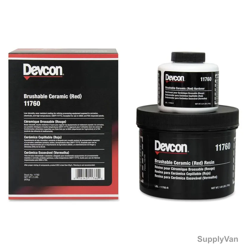 Devcon Brushable Ceramic Epoxy, 11760, 2 Lbs, Red