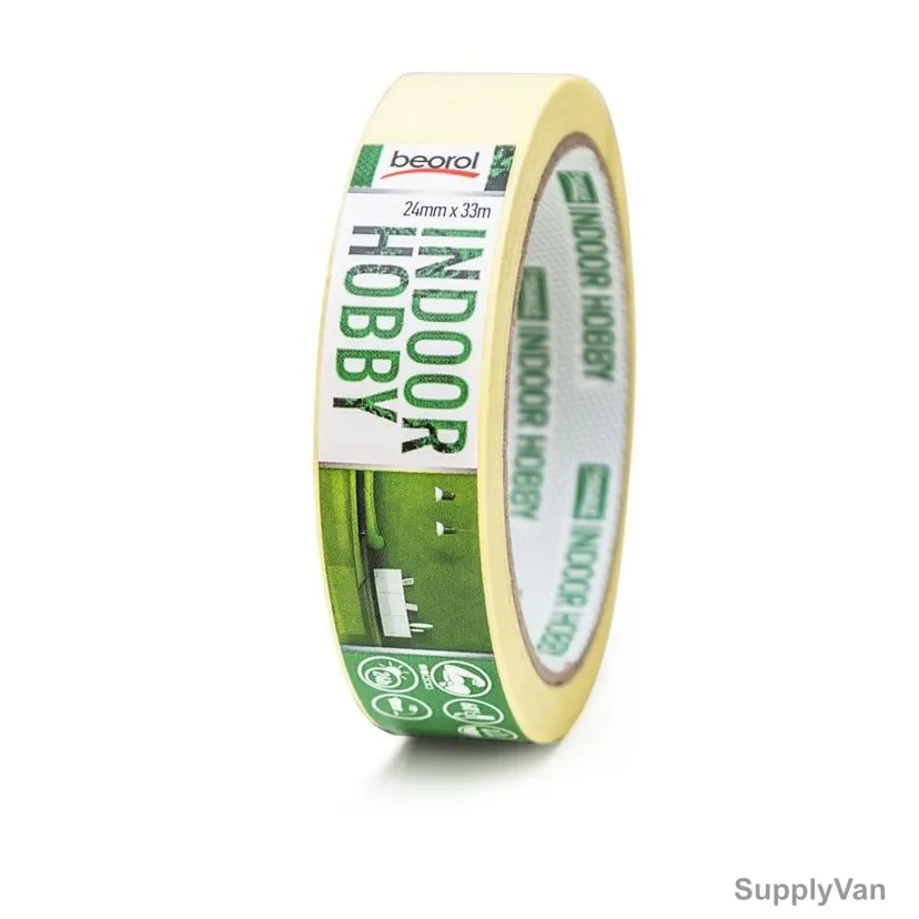 Beorol Painters Masking Tape, MK24, Hot Melt Adhesive, 24MM x 33 Mtrs — image 1