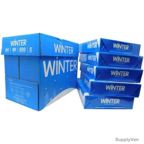 Winter Photocopy Paper, A4, 80 GSM, 500 Sheets, White, 5 Ream/Box