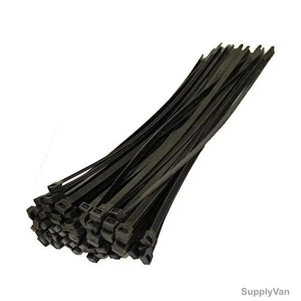 York Nylon Cable Tie, KV250SBK, 2.5MM Width x 250MM Length, Black, 100 Pcs/Pack