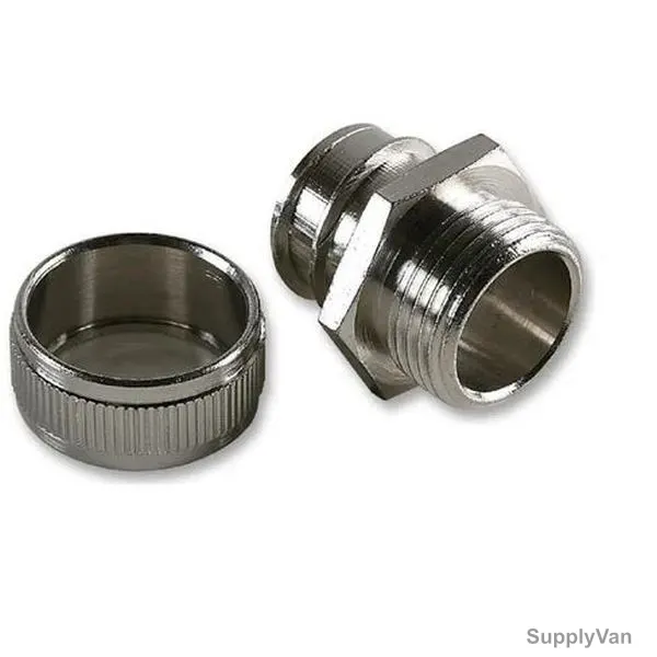 Heidelberg Brass Adaptor With GI Locknut, 20MM, Nickel Plated