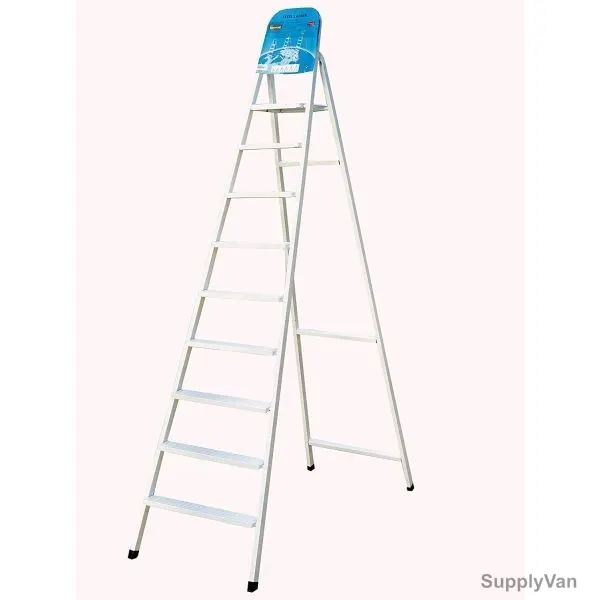 Robustline 9 Steps Ladder, 181CM, Steel, White