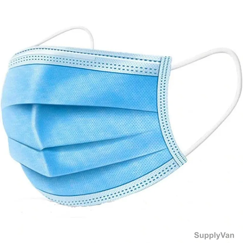 Disposable Face Mask, Non-Woven, 3 Layer, Blue, 20 Pcs/Pack