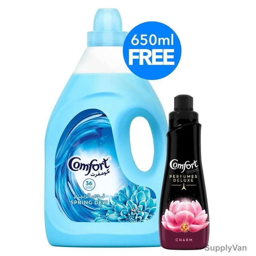 Comfort Fabric Softener With Perfumes Deluxe Conditioner, Spring Dew, 2 Pcs/Set — image 1