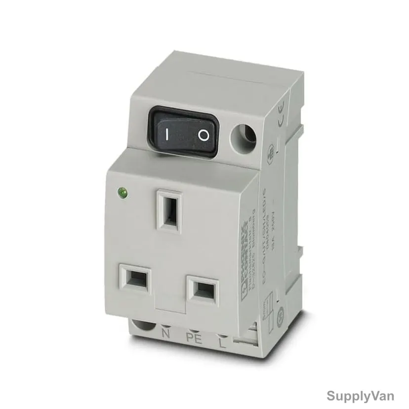 Phoenix Contact Mains Socket, Polyamide, DIN Rail Mount, 250V, 13A, Grey, 5 Pcs/Pack — image 1
