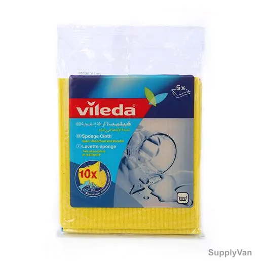 Vileda Wiping Sponge Cloth, Multicolor, 5 Pcs/Set