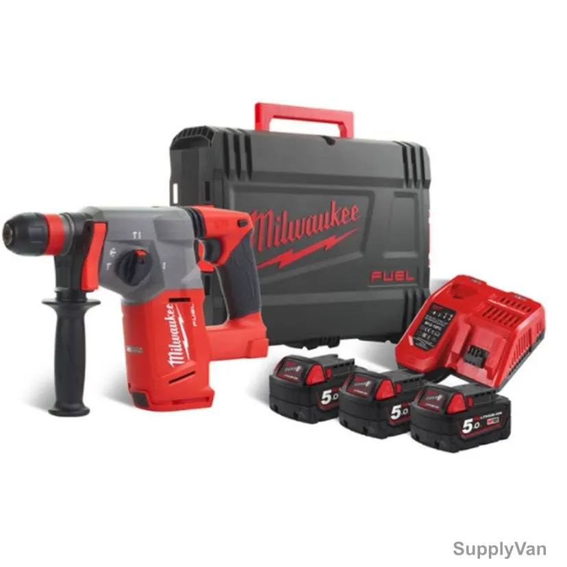 Milwaukee Fuel SDS Plus Rotary Hammer Drill Kit, M18CHX-503X, 1400 RPM, 18V, 6 Pcs/Kit