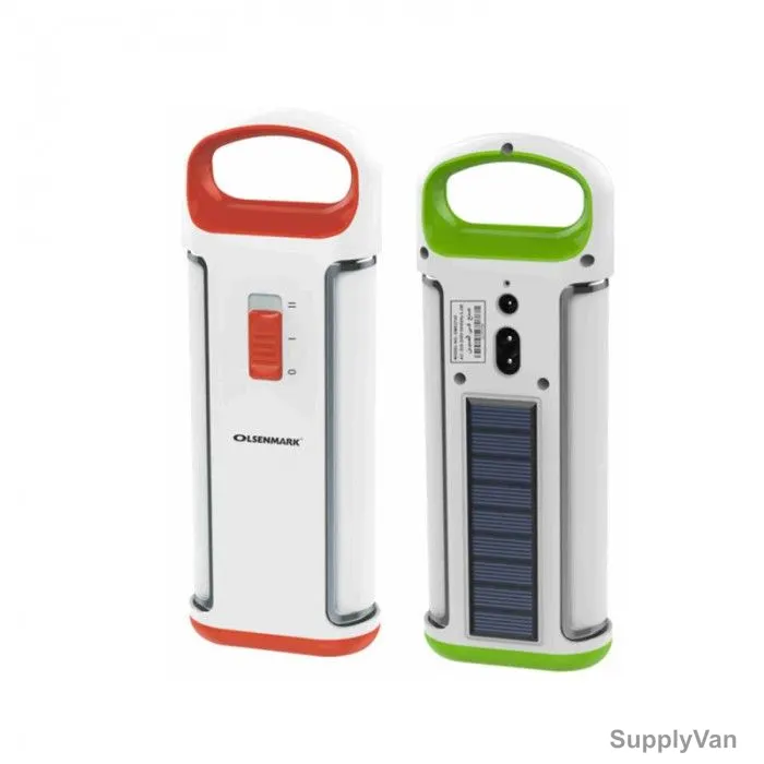 Olsenmark Emergency Lantern With Solar Panel, OME2745, 220-240V, 1200mAh