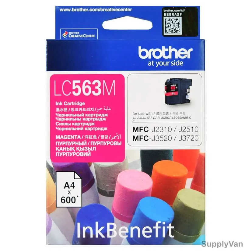 Brother Ink Cartridge, LC563M, 600 Pages, Magenta — image 1