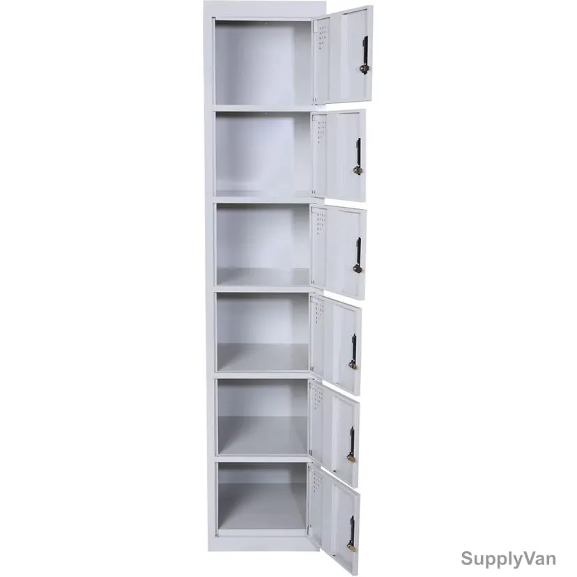 Rigid 6 Door Locker With Combination Lock, RGD-36B, 1800MM Height x 380MM Width x 457MM Depth, Grey