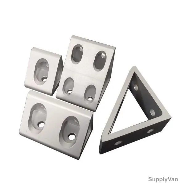 Extrusion Wide Gusseted Inside Corner Bracket, 80 Series, 8 Hole, Aluminium, 80 x 80MM