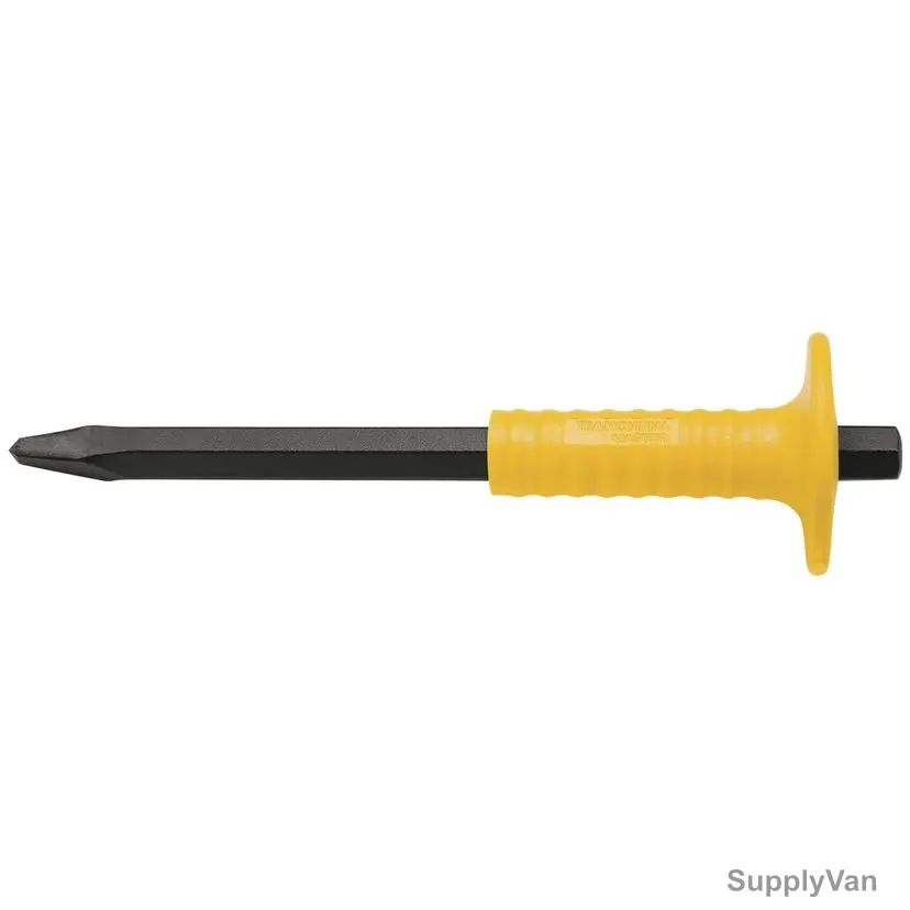 Tramontina Stone Pointed Chisel With Grip, 42705912, 12 Inch Length, Yellow