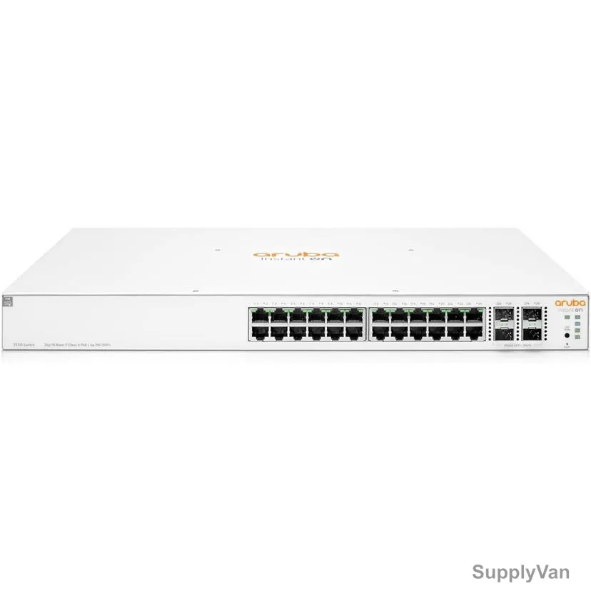 Aruba Network PoE Switch, 4SFP/SFP+, 370W, 24 Ports, 128 Gbps — image 1