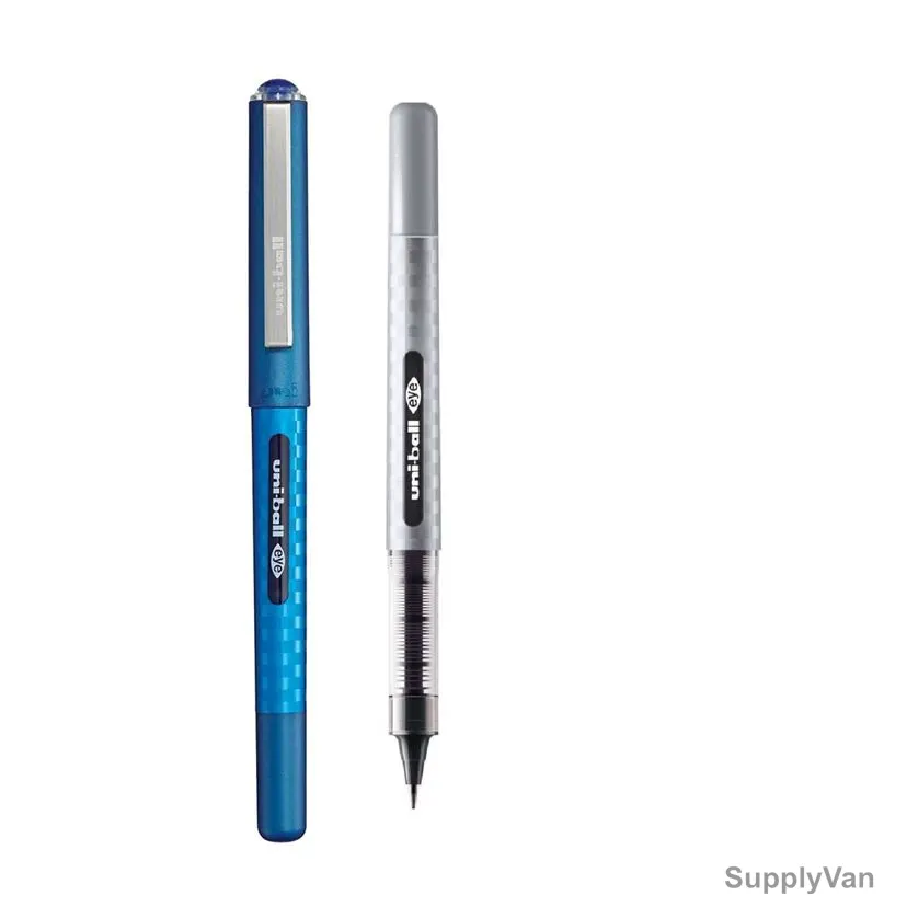 Uni-Ball Ball Point Pen, UB157D-02BEBK, Eye Needle, 0.7MM Tip, Blue and Black, 2 Pcs/Set