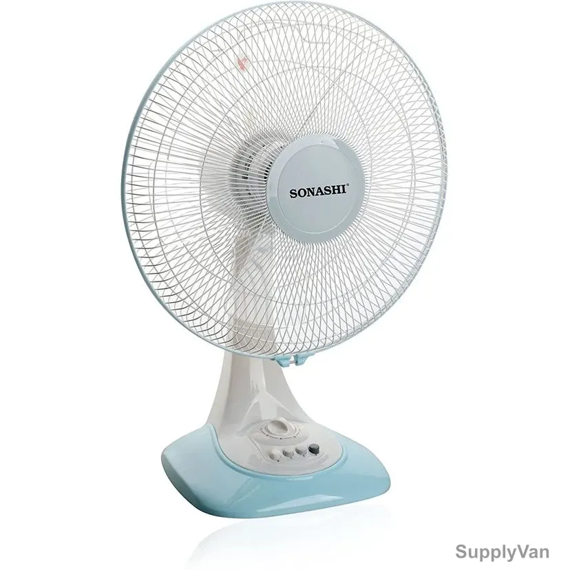 Sonashi Table Fan, SF-8028D, 16 Inch, 60W, White/Blue