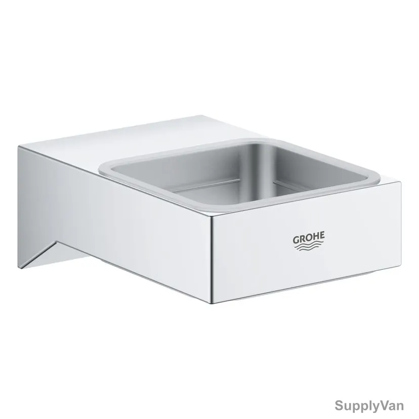 Grohe Wall Mounted Glass/Soap Dish Holder, 40865000, Selection Cube, Metal, 108CM Length x 73CM Width, Starlight Chrome Finish — image 1