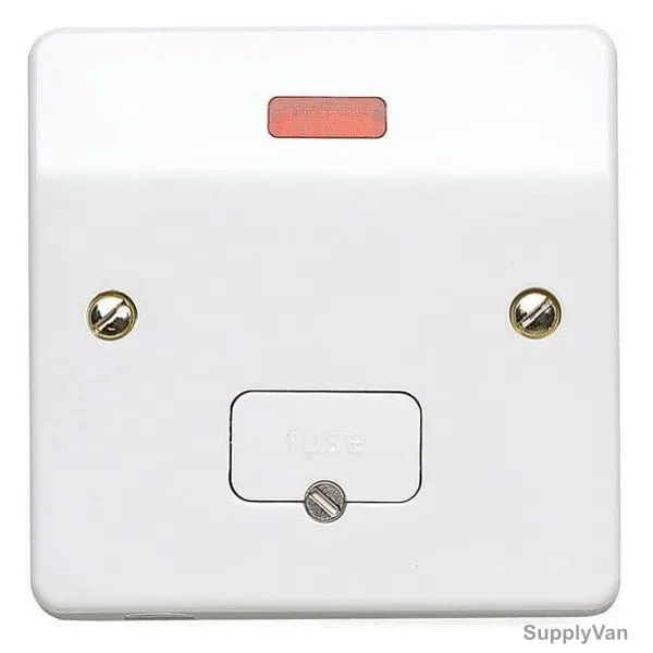 Mk Unswitched Fused Connection Unit With Neon, K0377WHI, Logic Plus, Thermoset Plastic, IP2XD, 230V, 13A, White