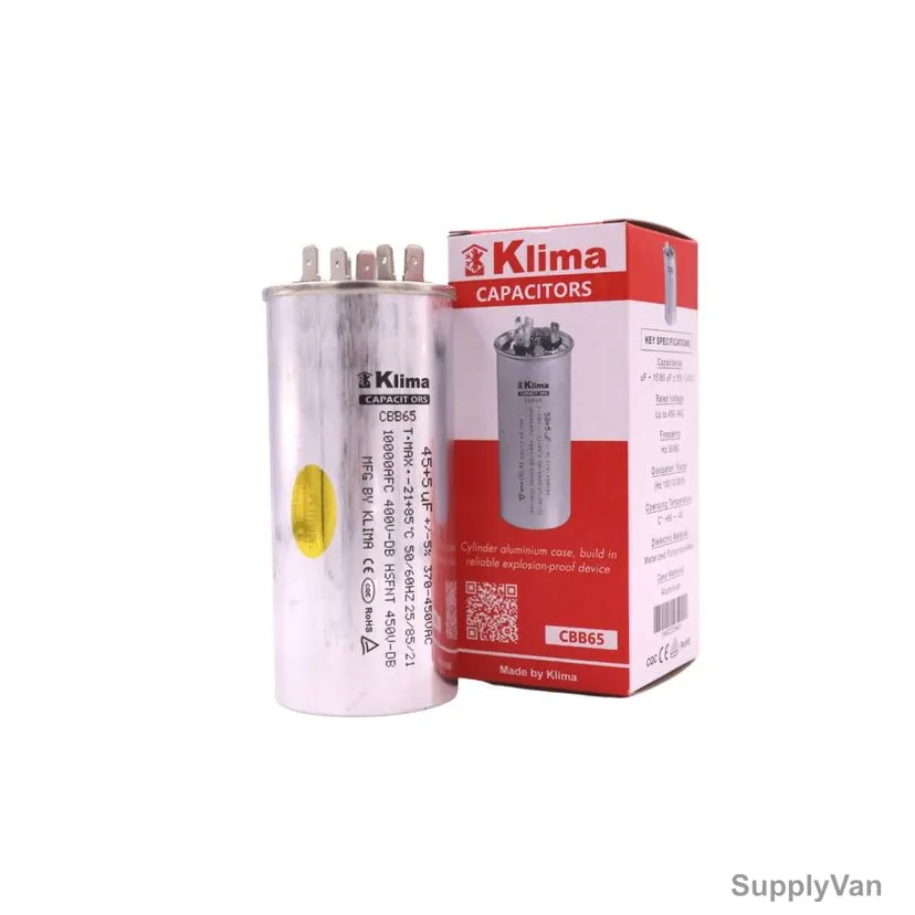 Klima Capacitor, CBB65, 45+5UF, 370-450VAC