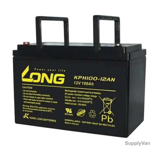 Long Valve Regulated Lead Acid Battery, KPH100-12AN, 12V, 100Ah