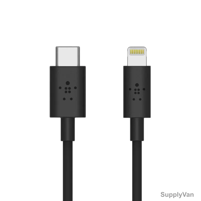 Belkin USB-C to Lightning Cable, F8J239BT04-BLK, BoostCharge, 1.2 Mtrs, Black — image 1