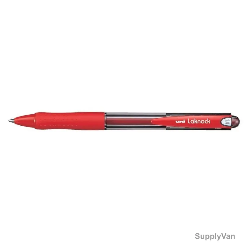 Uni-Ball Ball Point Pen, SN100M-RD, Laknock, 1.0MM Tip, Red, 12 Pcs/Pack