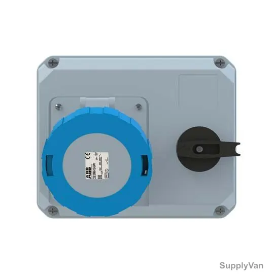 Abb Horizontal Switched Interlocked Socket Outlet, 263MHS6W, 200-250V, IP67, 63A, 2P+E, Blue — image 1