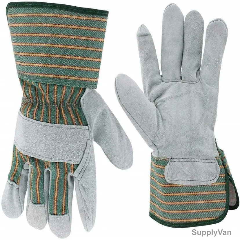 Apex Leather Work Gloves, Free Size, Grey