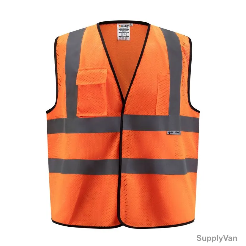 Scudo Nova Safety Vest, NV2032, Polyester, XL, Orange